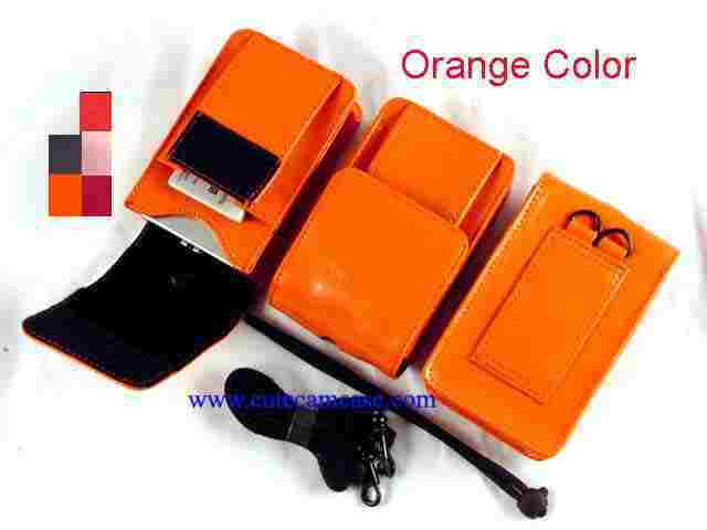 Slim Leather Carrying Case with Battery Pocket and Shoulder Strap