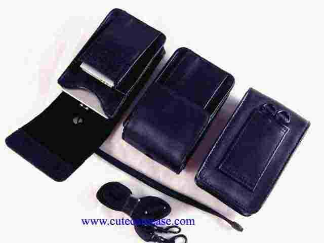 Slim Leather Carrying Case with Battery Pocket and Shoulder Strap