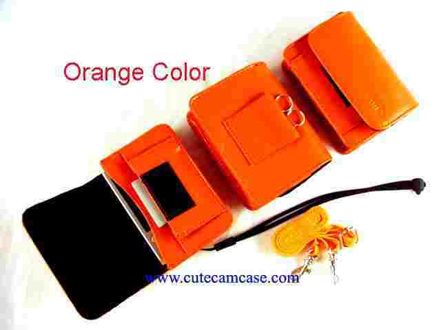 Slim Leather Carrying Case with Battery Pocket and Shoulder Strap