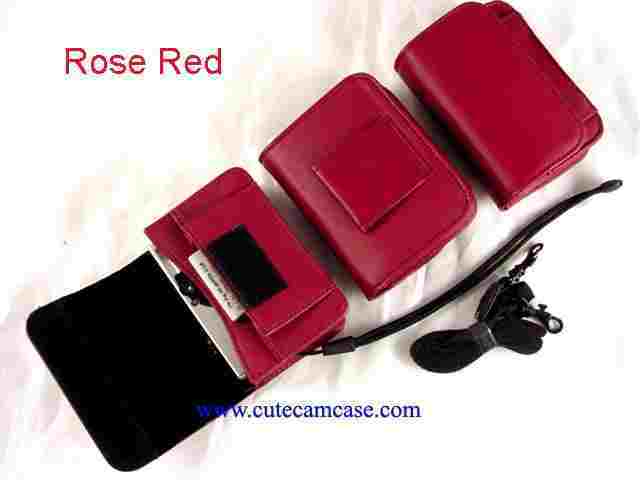 Slim Leather Carrying Case with Battery Pocket and Shoulder Strap